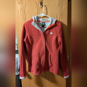 The North Face Women's Orange Fleece Lined Hooded Jacket SM